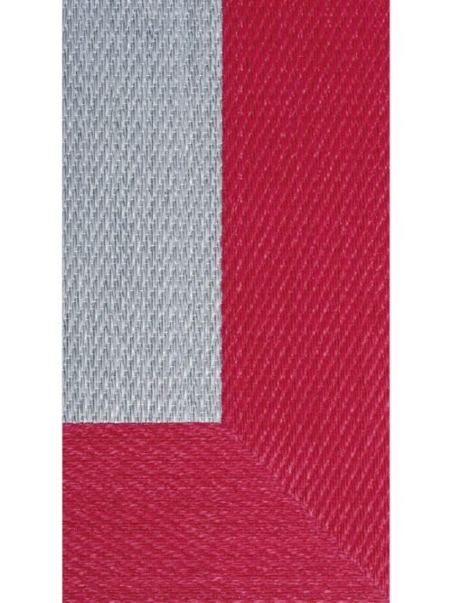 Alfombra Teplon con cenefa Plata/Fucsia