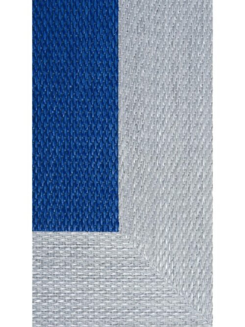 Alfombra Teplon con cenefa Azul/Plata