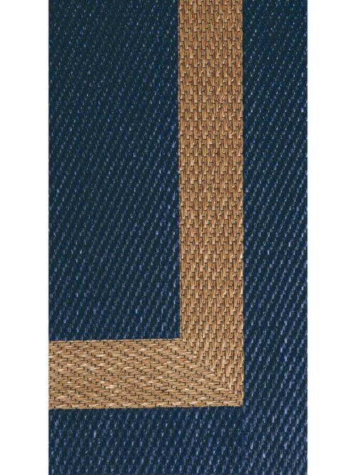 Alfombra Teplon con cenefa interior Cobalto/Oro