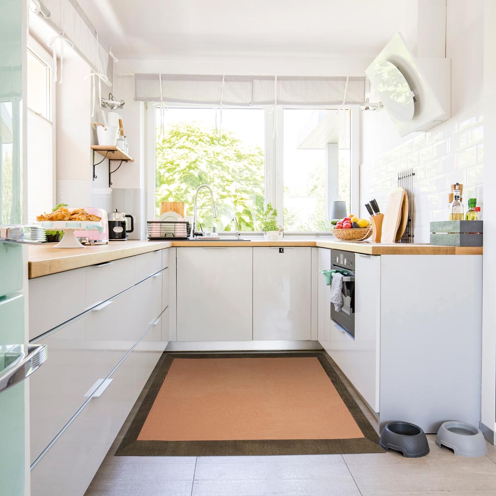 Alfombra Teplon con cenefa Cobre/Ocre