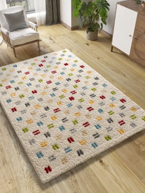 Alfombra Shaggy Estilo Geométrico Bremen Multi 8819 21