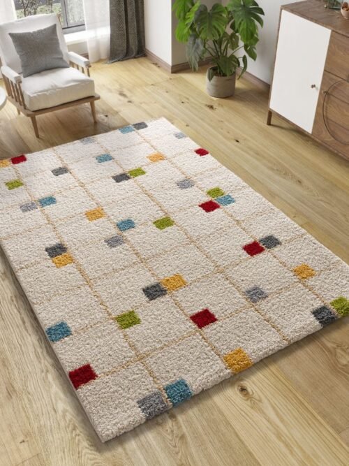 Alfombra Shaggy Estilo Geométrico Bremen Multi 8820 21
