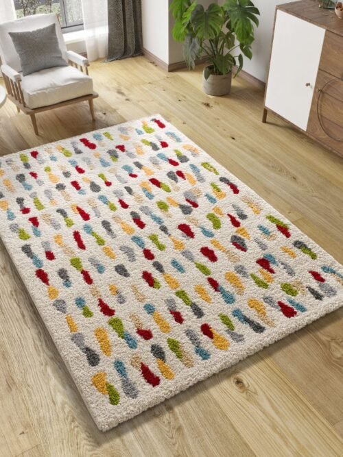 Alfombra Shaggy Estilo Geométrico Bremen Multi 8822 21