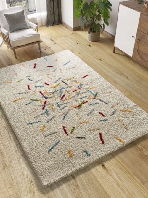 Alfombra Shaggy Estilo Geométrico Bremen Multi 8825 21