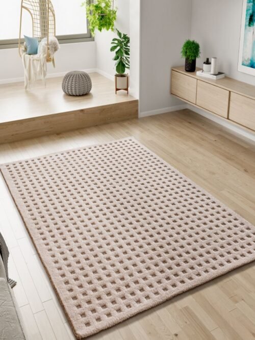Alfombra Nórdica con Relieve Diena 40418 04 Blanco