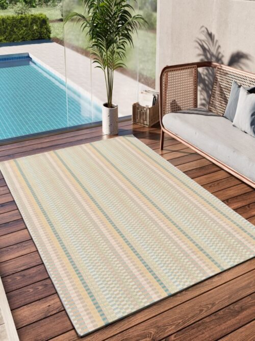 Alfombra Geométrica De Exterior-Interior Manila Multi 17616 21
