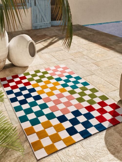 Alfombra Geométrica De Exterior-Interior Mila Multi 23516 21