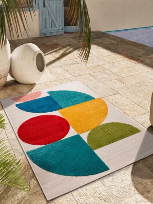 Alfombra Geométrica De Exterior-Interior Mila Multi 23522 21 2