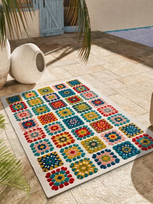 Alfombra Geométrica De Exterior-Interior Mila Multi 23528 21
