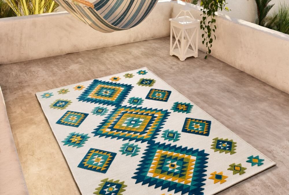 Alfombra Geométrica De Exterior-Interior Mila Multi 23532 21