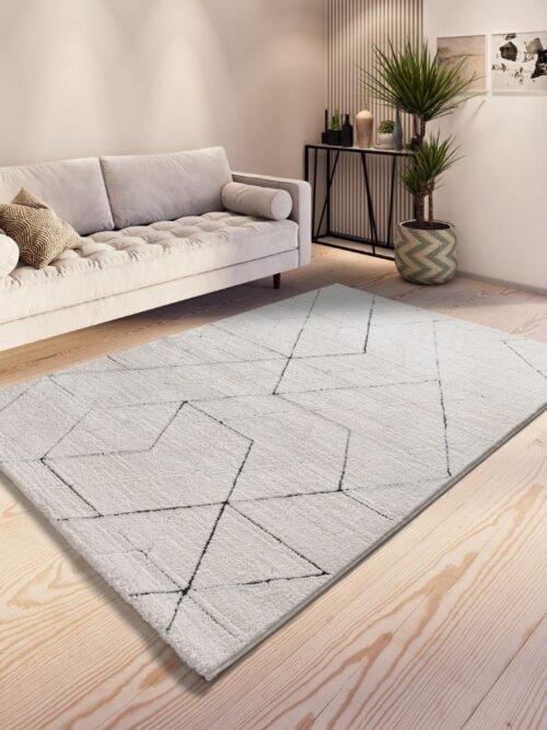 Alfombra Geométrica Turin Blanco 2378 04