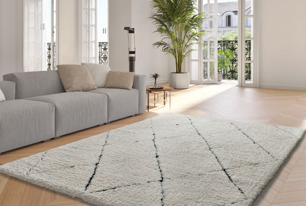 Alfombra Shaggy de estilo nórdico Atesa Crema 80260 41