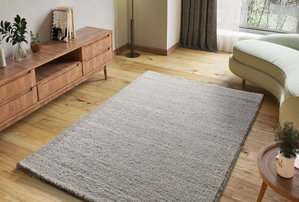 Alfombra Shaggy Atlas Liso Plata 19