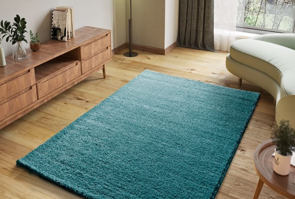 Alfombra Shaggy Atlas Liso Aqua 39