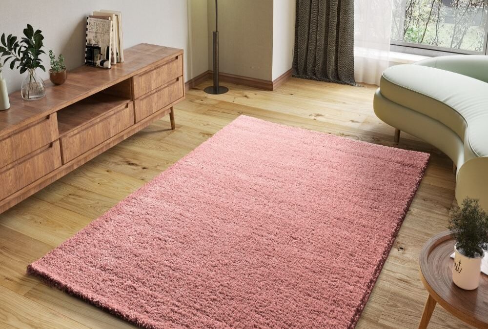 Alfombra Shaggy Atlas Liso Rosa 40