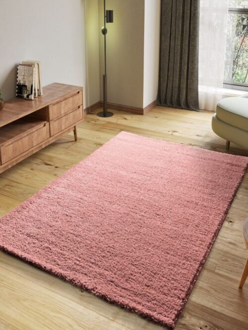 Alfombra Shaggy Atlas Liso Rosa 40