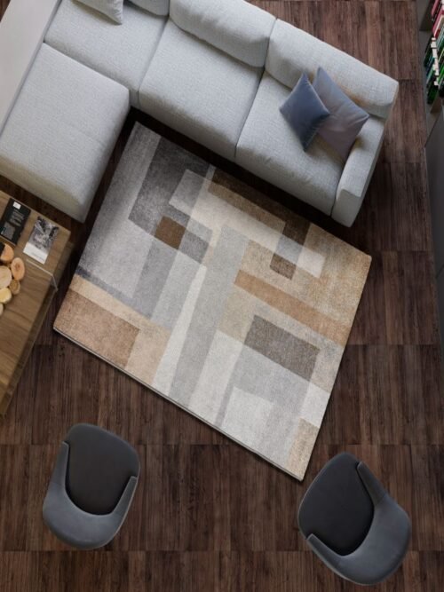 Alfombra Geométrica Aydin Beige 6122 02
