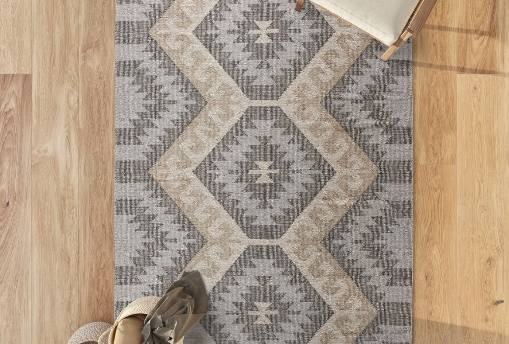 Alfombra Kilim con flechos Chandia Gris 1076 14