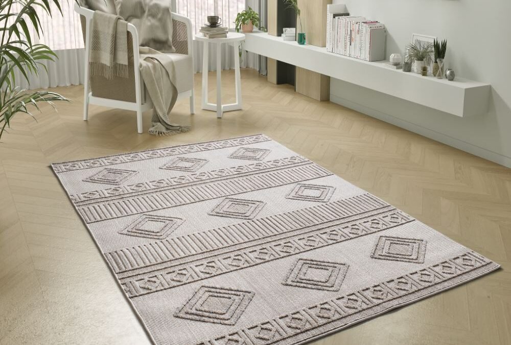 Alfombra Étnica con relieve Element Beige 8921 02