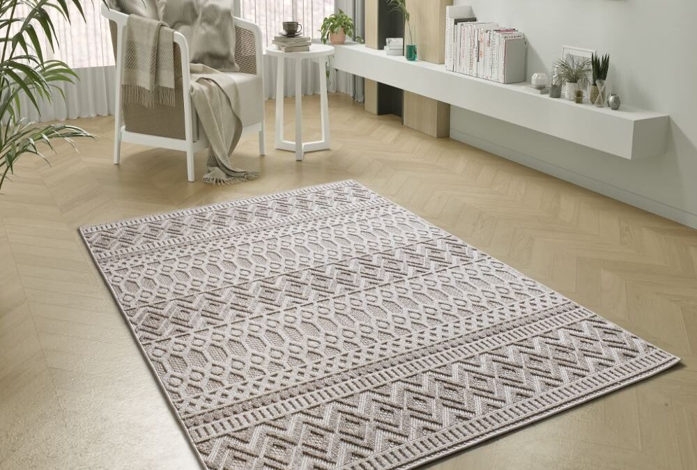Alfombra Étnica con relieve Element Beige 8937 02