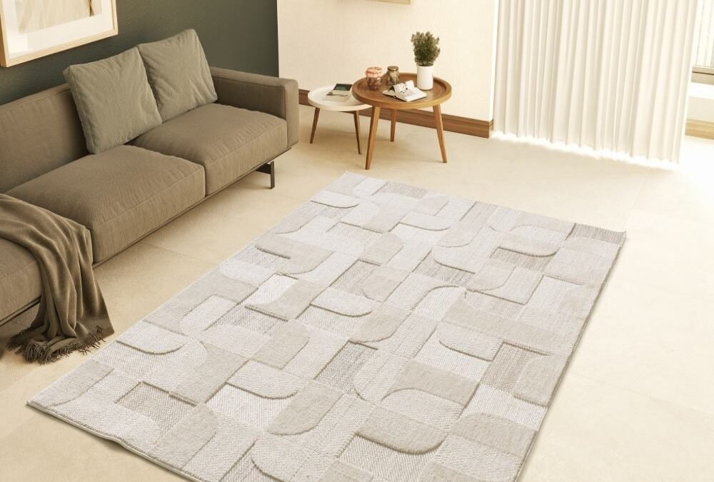 Alfombra Étnica con relieve Element Beige 9375 02