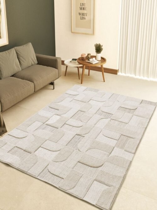 Alfombra Étnica con relieve Element Beige 9375 02