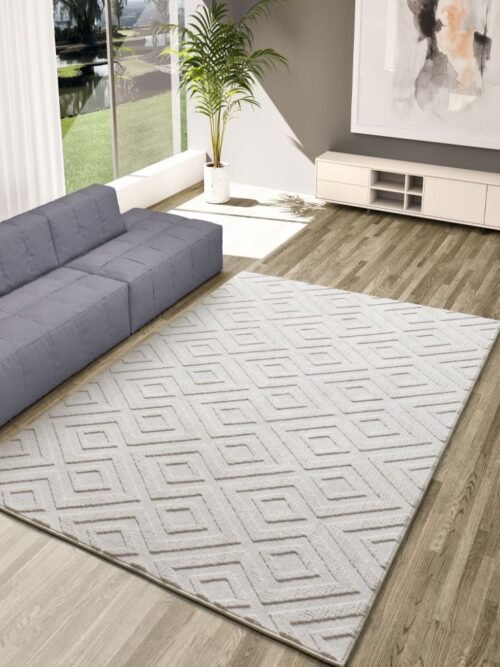 Alfombra Geométrica lavable Estilo Crema 23061 41