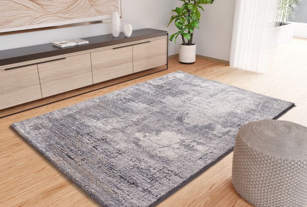 Alfombra Shaggy de Arte Abstracto Kivet Gris 9060 14