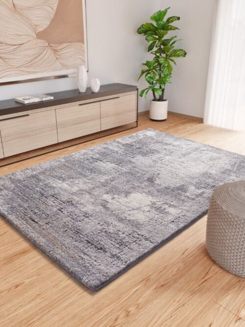 Alfombra Shaggy de Arte Abstracto Kivet Gris 9060 14