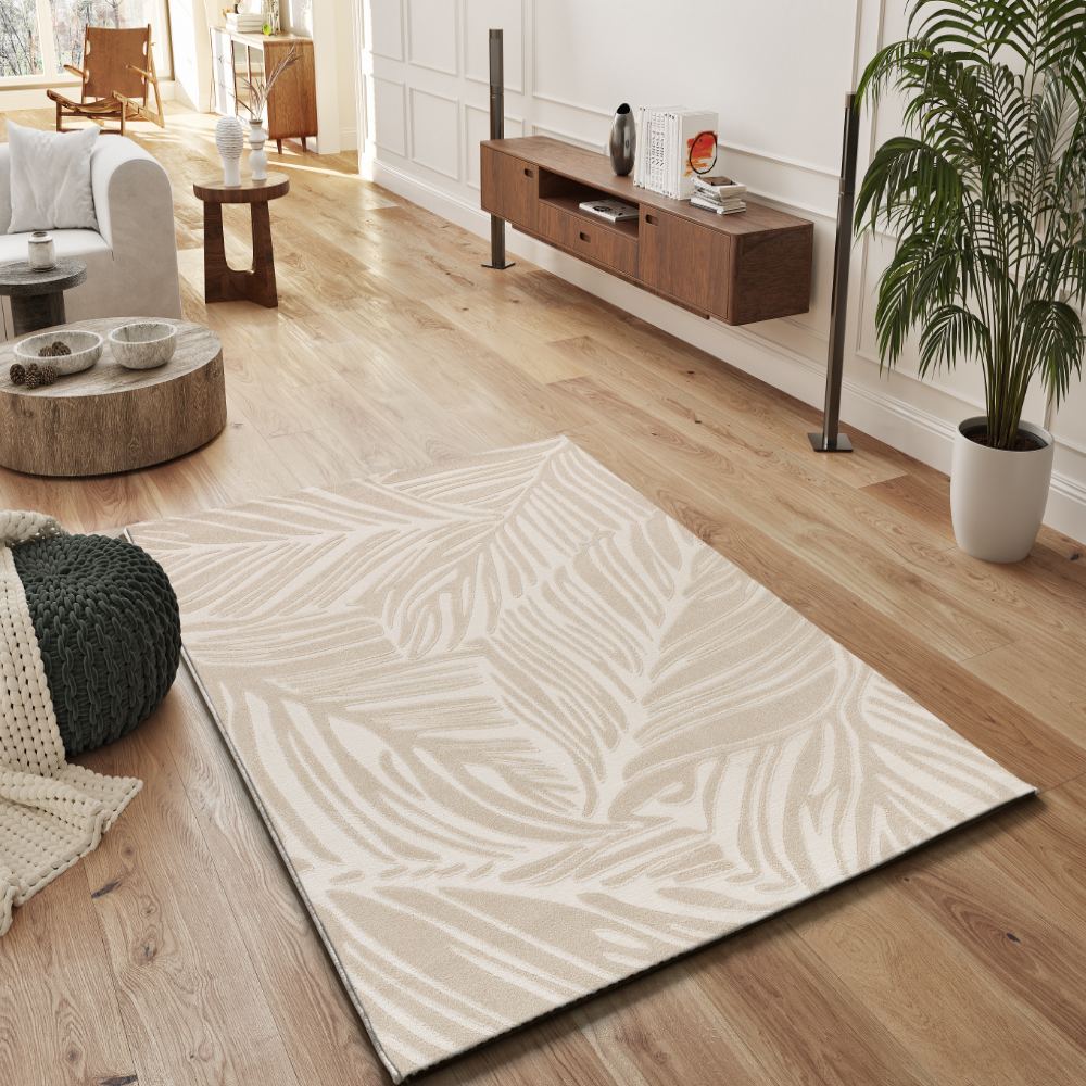 Alfombra Estilo Nórdico con relieve Sensation Blanco 12744 04
